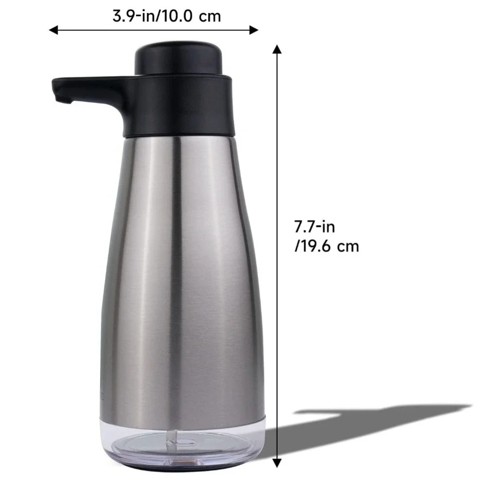 AIKE AK1062 Stainless Steel Soap Dispenser 15oz‎ Manual Hand Pump Silver Black